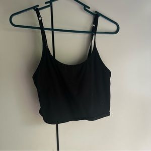Urban Outfitters Adjustable Cropped Basic Black Tank